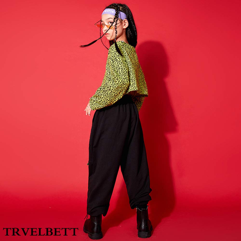 Amazon.co.jp: [TRVELBETT] ヒョウ柄 ダンス衣装 キッズ ヒップホップ